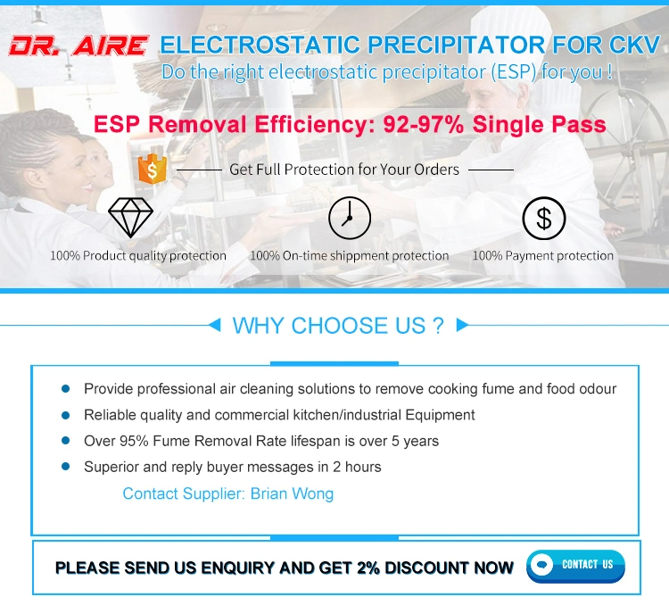 Dr Aire Over 95% Smoke Remoe Kitchen Exhaust Filtration Save 20% Cost for Commercial Kitchen